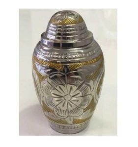 Urna de cremación para mascotas, recuerdo único grabado conmemorativo, cenizas funerarias, Metal, latón/aluminio - Product Image 1