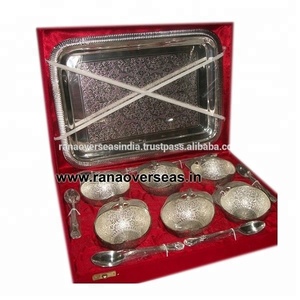 Bol en laiton et argent plaqué, en forme de Apple, avec cuillère et plateau pour anniversaire, cadeau d'anniversaire, anniversaire - Product Image 1