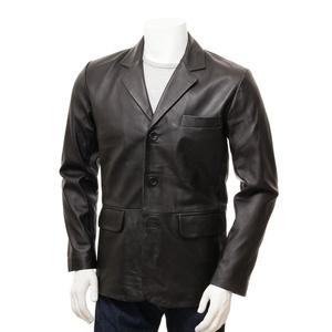 Nuevo Abrigo Largo de Piel de Cordero Genuina Personalizable para Hombre, Gabardina de Cuero, Chaqueta de Cuero con Detalles Ondulados - Product Image 1