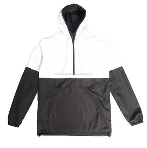 Chaqueta cortavientos blanca y negra para hombre Chaqueta de poliéster 100% personalizada Fabricante de chaquetas de moda cortavientos - Product Image 6