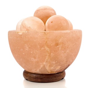 Lámpara de bola de tazón de sal de roca Natural, rosa, indio - Product Image 2