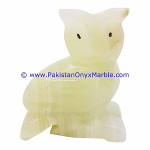 Estatua de búho de ónix verde Diseño único de piedra natural animal para decoración del hogar - Product Image 3