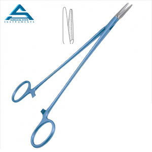 Professionnel 17.8cm Droite Dentaire Instrument Chirurgical Anneau Poignée Microvasculaire Porte-Aiguilles Mâchoires Enduites TC Alimentation Électrique - Product Image 1