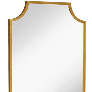 둥근 강철 솔질된 금 장식적인 모양 금속 구조 허영 거울
