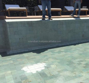 Azulejos de borde de piscina de piedra verde Sukabumi BSB043 Azulejos exteriores antibacterianos para uso en exteriores - Product Image 1
