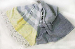 Estola chal con estampado de viscosa 100% para adultos primavera verde Web Color rayas patrón geométrico estilo liso para chales - Product Image 4