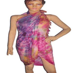Verano tradicional TIE DYE Multicolor Rayon Sarong Ropa para adultos-Seda PAREO - Product Image 1