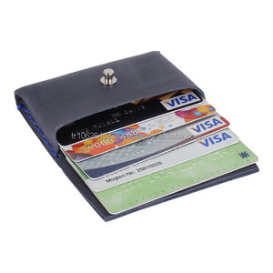 Cartera plegable de cuero genuino con diseño minimalista, tarjetero delgado con bloqueo RFID, tamaño de bolsillo, regalo OEM hecho a mano para hombres y mujeres - Product Image 1