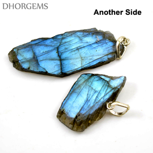 Pendentif Labradorite feu bleu pierre précieuse naturelle tranche gros Lot de spécimen minéral Labradorite - Product Image 2