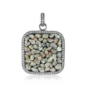Vente en gros nouvel arrivage pendentif fait main en argent Sterling 925 avec diamant à volants - Product Image 1