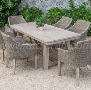 2018 Elegant Design Model Wicker Rattan Dining Set Table and 8 Chairs - Product Image 1