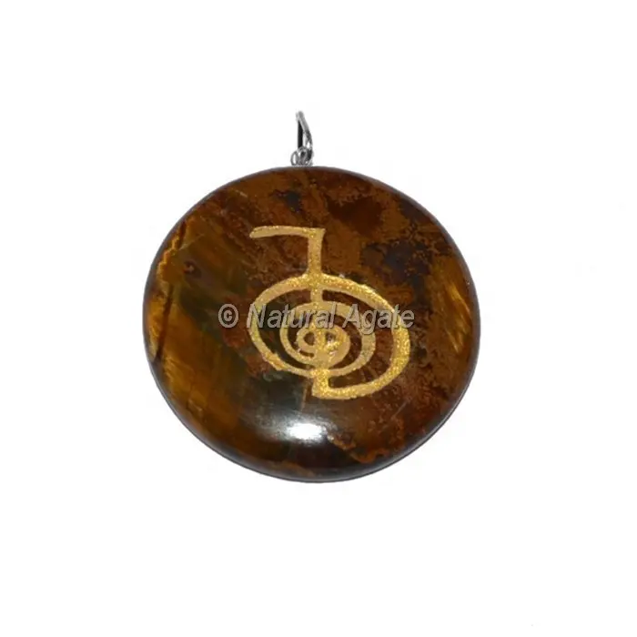 Fashion Jewelry Pendants & Charms Tiger Eye Reiki Pendant Crystal Engraved Stones