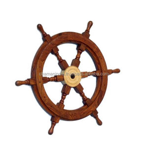 Roue de bateau en bois, intérieur, extérieur, cuisine, décor de jardin de bureau de salon - Product Image 1