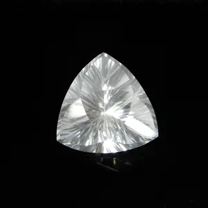 Concave cut crystal quartz 14x14mm trillion 8 cts jewellery setting stone