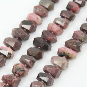 Nugget de Rodonita de alta calidad, piedra preciosa perforada, cadena completa, collar curativo de cristal de piedra natural, mayorista - Product Image 2