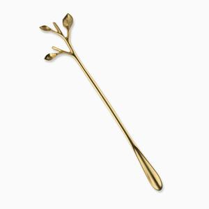 Cuillère à glace feuille et tige en laiton-Accessoires de bar écologiques certifiés CE - Product Image 1