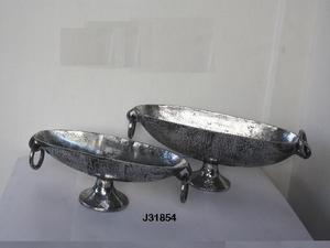 ชามผลไม้ทำจากอลูมิเนียมรูปทรงวงรี,ชามผลไม้สำหรับตกแต่งโต๊ะอาหารผิวหยาบสำหรับตกแต่งบ้าน - Product Image 5