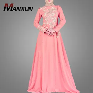 Neueste Mode Abaya Design Moslemisches Abaya Modest Lange Rock Kleid Elegante Braut Hochzeit Lady Kleider