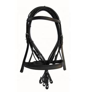 Noseband de cuero de doble brida para carreras de caballos, deportes al aire libre, equitación occidental, carreras, tipo sueco, juegos ecuestres, accesorios - Product Image 1