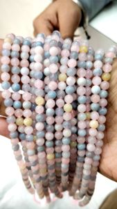 High Quality Top Grade Natural Rudra Gems Multi Color 8mm Morganite Round <b>Loose</b> <b>Beads</b> Strands DIY Mala Jewelry - Product Image 3