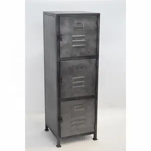 Vintage Industrial Look Three Panel Wardrobe Storage Cabinet made from Top Quality Metal Iron for Home Living Room