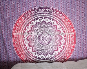 Tapis de plage en coton 100% fait main avec motif mandala ombré imprimé sur mesure, 140x200cm - Product Image 2