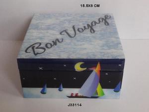 Caja de madera impresa con diseño de paisaje de barco y Luna Bon Voyage moderna disponible en todos los tamaños, organizador de joyero, decoración del hogar - Product Image 4