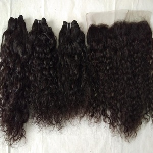 Extension de cheveux humains vierges indiens brésiliens bouclés, cheveux humains de temple sans poux et lentes - Product Image 4