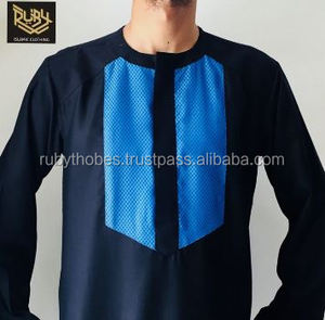 Thobe pour hommes de Dubaï, nouveau design ethnique en coton Jubba, taille unique, vêtements pour adultes - Matière polyester - Product Image 2