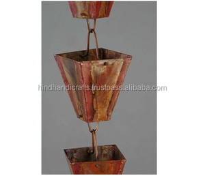 Chaîne de pluie en cuivre pour jardin Finition en cuivre naturel Chaîne de pluie en cuivre - Product Image 6