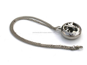 Nautical Working <b>Compass</b> Necklace Brass Sundial <b>Compass</b> 47Mm W/Leather Case <b>Compass</b> by Calvin Handicraft - Product Image 6