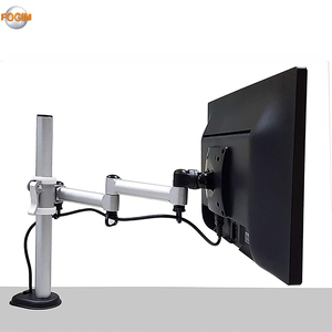 Support d'écran de bureau réglable en hauteur flexible avec levier à dégagement rapide - Product Image 1