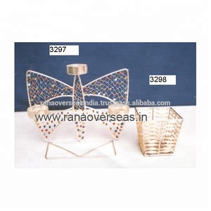 Bougeoir votif en papillon coloré, 1 pièce, Design perlé multicolore pour décoration de noël et de fête - Product Image 1