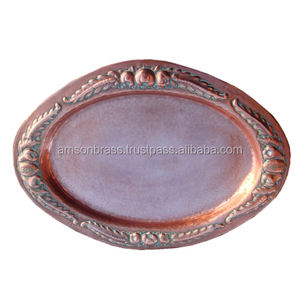 Bandeja para servir Latón antiguo Acabado Martillado Servicio de habitaciones de hotel Bandeja para servir Bandeja decorativa de cobre cuadrada - Product Image 4