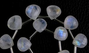 ลูกปัดพลอยพลอยรูปหัวใจไฟสีน้ำเงินแท้เกรด1เส้นเครื่องประดับสำหรับทำมูนสโตนสีรุ้งธรรมชาติ - Product Image 3