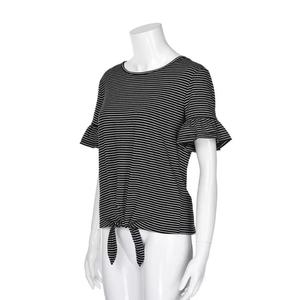 T-shirt col ras du cou à rayures imprimé pour femme, haut de sport, Collection du Bangladesh, - Product Image 5