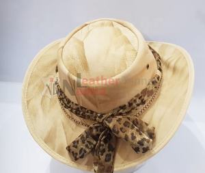 Sombrero de vaquero clásico aplastante de estilo occidental de cuero de oveja liso Vintage para hombres y mujeres para viajes y Pesca - Product Image 2