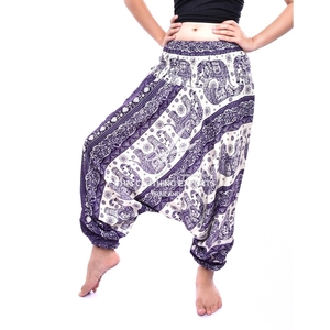 Elefante impreso bajo de pantalones y pantalones mono estilo bohemio - Product Image 5
