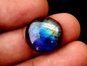 Piedra Preciosa Suelta de Labradorita Natural de Alta Calidad, 3 Piezas, Cabujón Ovalado Azul Fuego, Certificada por Terceros, Hecha a Mano - Product Image 3