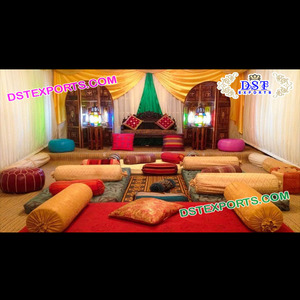 Conjunto de decoración de escenario para el hogar, Set de decoración de escenario tradicional musulmana, con diseño de ahndi, con función de Mehandi - Product Image 1