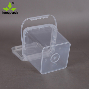 Cubo de Plástico Transparente Cuadrado con Asa y Tapa para Conservas de Alimentos - Product Image 5