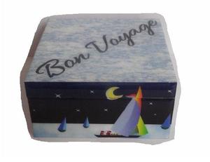 Caja de madera impresa con diseño de paisaje de barco y Luna Bon Voyage moderna disponible en todos los tamaños, organizador de joyero, decoración del hogar - Product Image 3