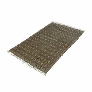 Vente en gros de tapis bohème en coton antique de 5x8 pieds tissé à la main Dhurrie avec impression de blocs de bois pour la prière ou l'accent - Product Image 2