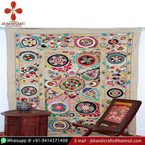 Vente chaude de tissu de coton brodé à la main ensemble de literie indien Suzani - Product Image 1