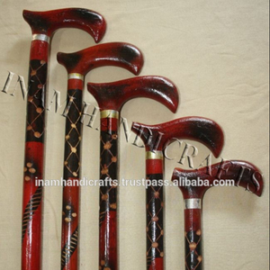 ไม้เท้าไม้เดินสำหรับกิจกรรมกลางแจ้งของผู้สูงอายุไม้เท้าพร้อมสลักทองเหลืองและปลายยางสำหรับการเดินป่า - Product Image 3