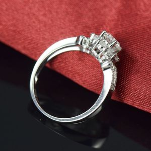 Anillo Floral de moissanita blanca auténtica de 3,00 quilates con certificado en oro blanco de 14k, anillo de moissanita, anillos de compromiso de moissanita - Product Image 5