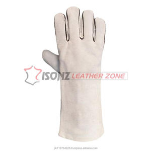 Gants de soudage à index renforcé à double paume Gants de travail de sécurité en cuir véritable Anti-coupure Anti-impact Fonctions - Product Image 5