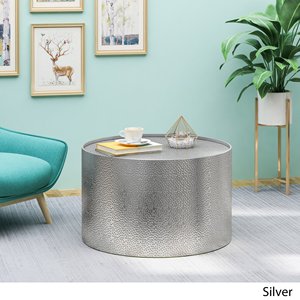Mesa de Centro de Aluminio Plateado Martillado - Product Image 2