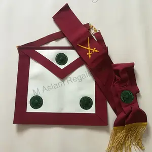 Knight Meson-delantal de piel de cordero y faja con insignia bordada a mano, regalia irlandés - Product Image 1