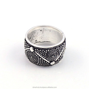 Bague rotative en argent sterling 925 faite à la main pour unisexe, méditation et mariage, argent allemand, bague de pouce de guérison, personnalisable - Product Image 2